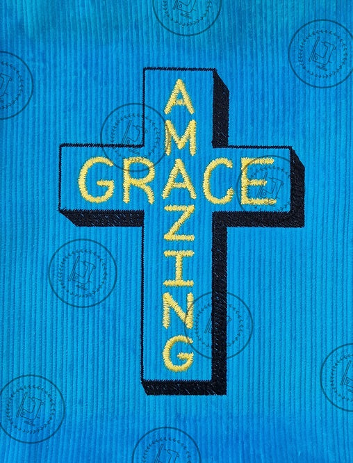 AMAZING GRACE CROSS EASTER CHRISTIAN Machine Embroidery Design