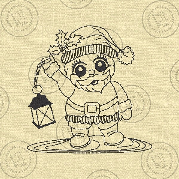 CHRISTMAS SKETCH SANTA CLAUS Machine Embroidery Design - CS01s 4 x 4