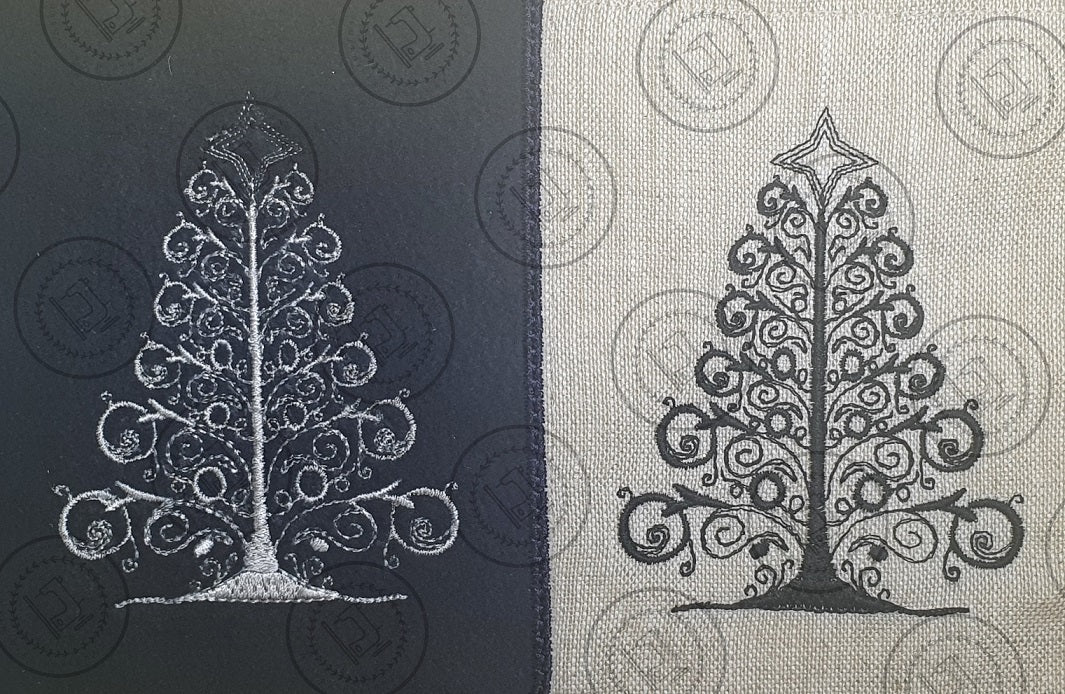SWIRLY SILHOUETTE CHRISTMAS TREE - CT23 3.5 x 4