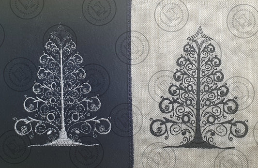 SWIRLY SILHOUETTE CHRISTMAS TREE - CT23 3.5 x 4