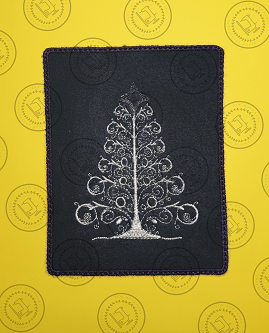 SWIRLY SILHOUETTE CHRISTMAS TREE - CT23 3.5 x 4
