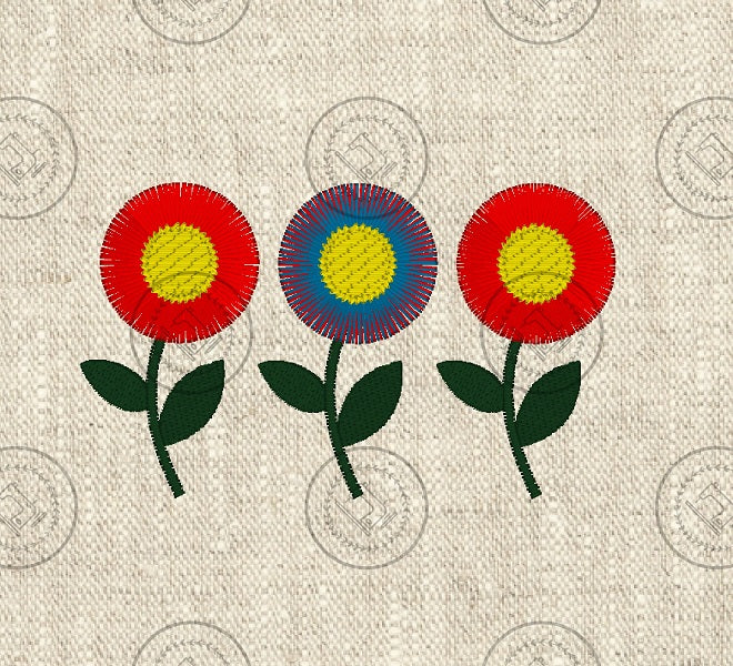 FRINGE FLOWERS Embroidery Design - FF0523 2.75 x 4.5