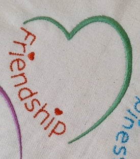 FRIENDSHIP HEART Machine Embroidery Design - FH824 4 x 4