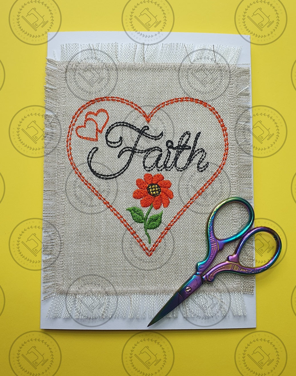 FAITH LOVE HEART Machine Embroidery Design - FLH624 4 x 4