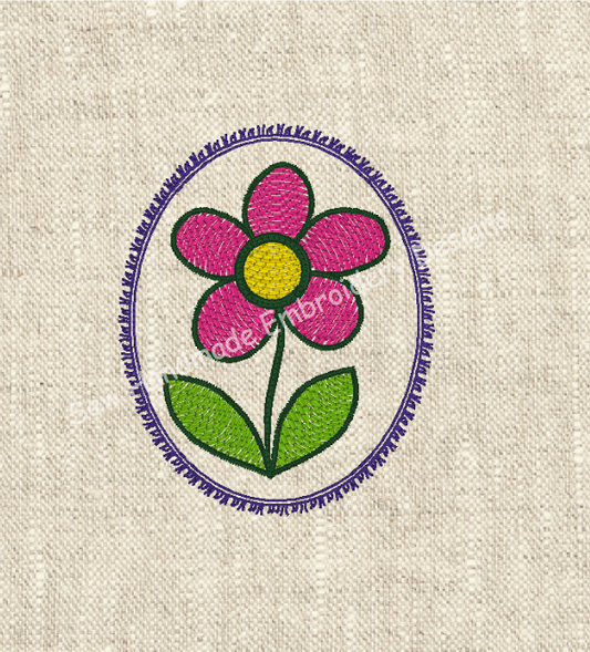 LIGHT FILL FLOWER IN FRAME Embroidery Design - LFF022 3.25 x 4.5