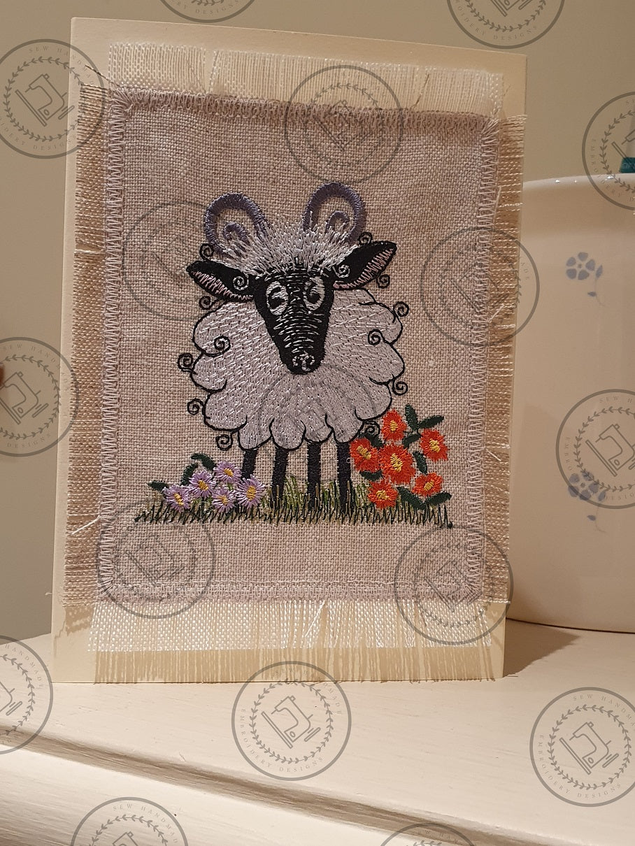 RAGGY FLUFFY RAM SHEEP Machine Embroidery Design