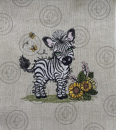 RAGGY ZEBRA Machine Embroidery Design