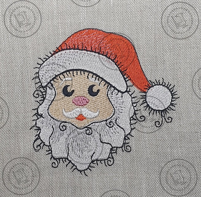 RAGGY SANTA FACE Embroidery Design - RSF23 4 x 4