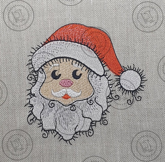 RAGGY SANTA FACE Embroidery Design - RSF23 4 x 4