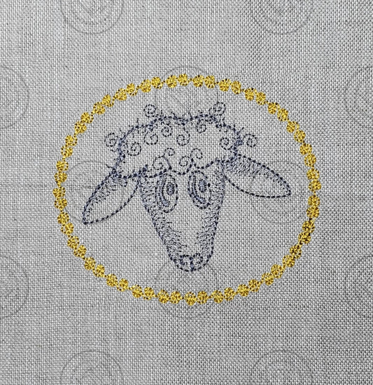 SKETCH CAMEO SHEEP Embroidery Design- SC03 3.5 x 4