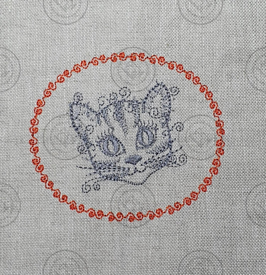 SKETCH CAMEO KITTEN CAT Embroidery Design - SC11 3.5 x 4