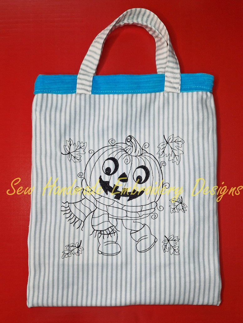 SKETCH RAGGY HARVEST HALLOWEEN PUMPKIN Machine Embroidery Design
