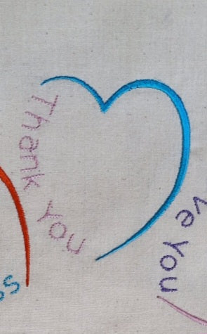 THANK YOU HEART Machine Embroidery Design - TH824 4 x 4