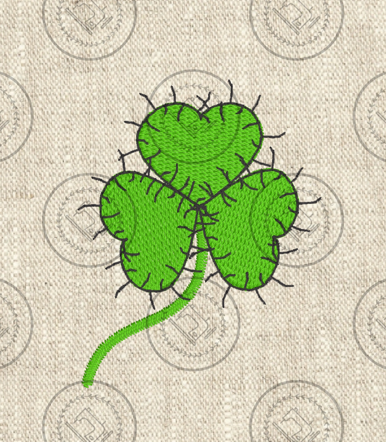 RAGGY SHAMROCK Embroidery Design - RSR023 2.5 x 3