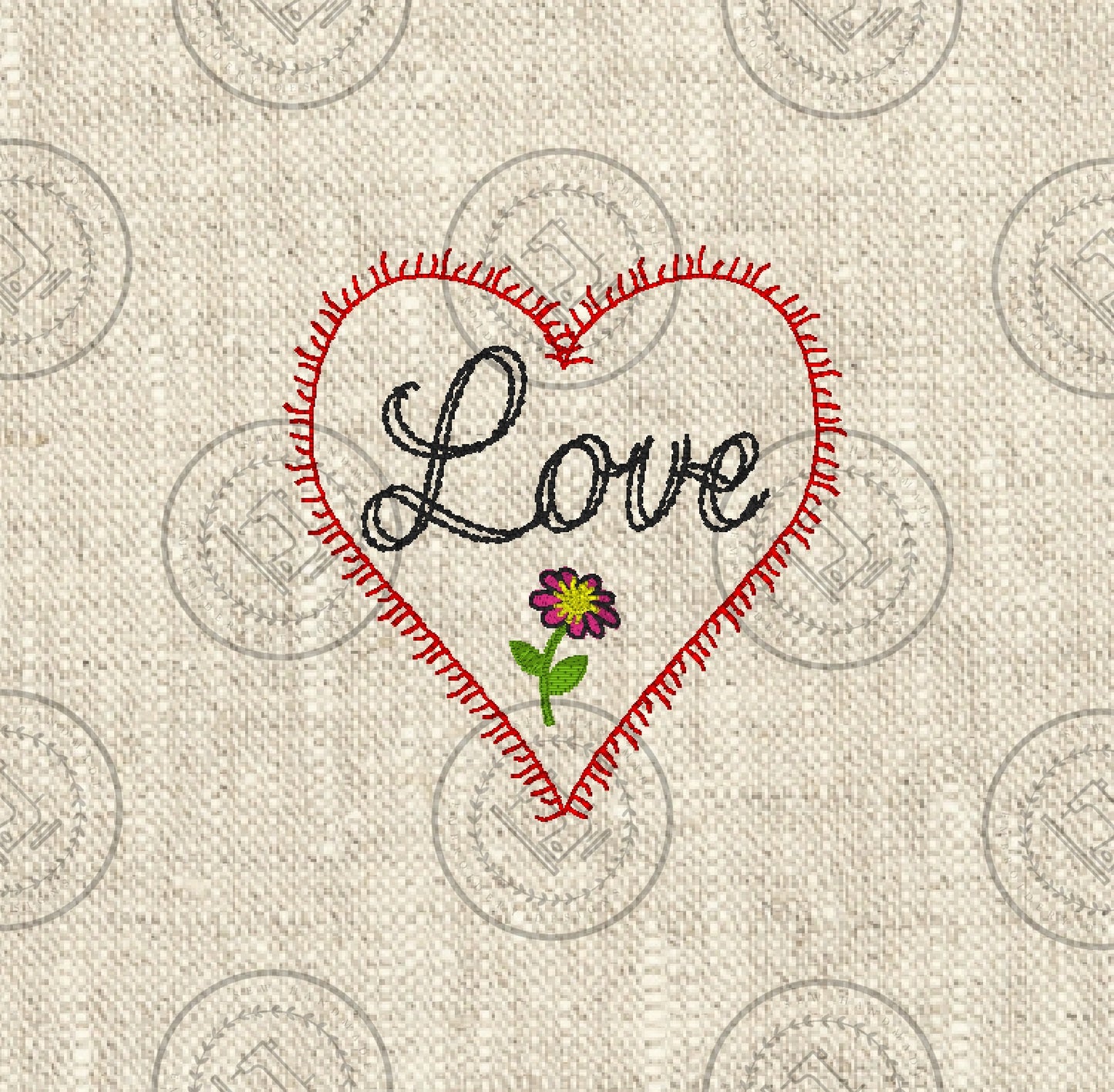 VALENTINE LOVE HEART Embroidery Design - VLH23 4 x 4