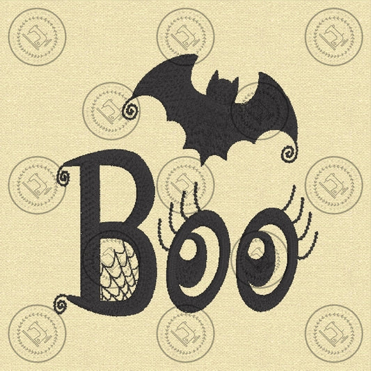 BOO BAT EYES HALLOWEEN HARVEST Machine Embroidery Design - B0024  4 x 4