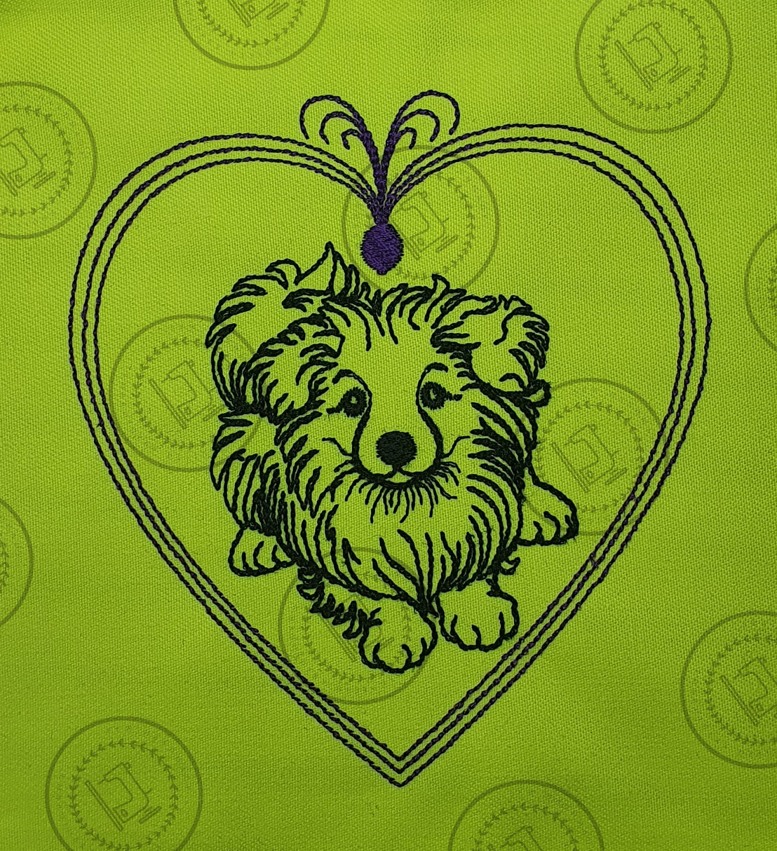 VALENTINE HEART PUPPY DOG SKETCH Embroidery Design - F024M   5 x 5