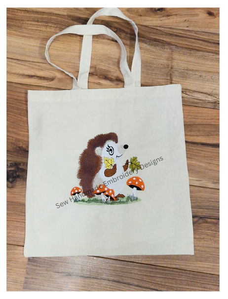 HEDGEHOG IN THE TOADSTOOLS Machine Embroidery Design