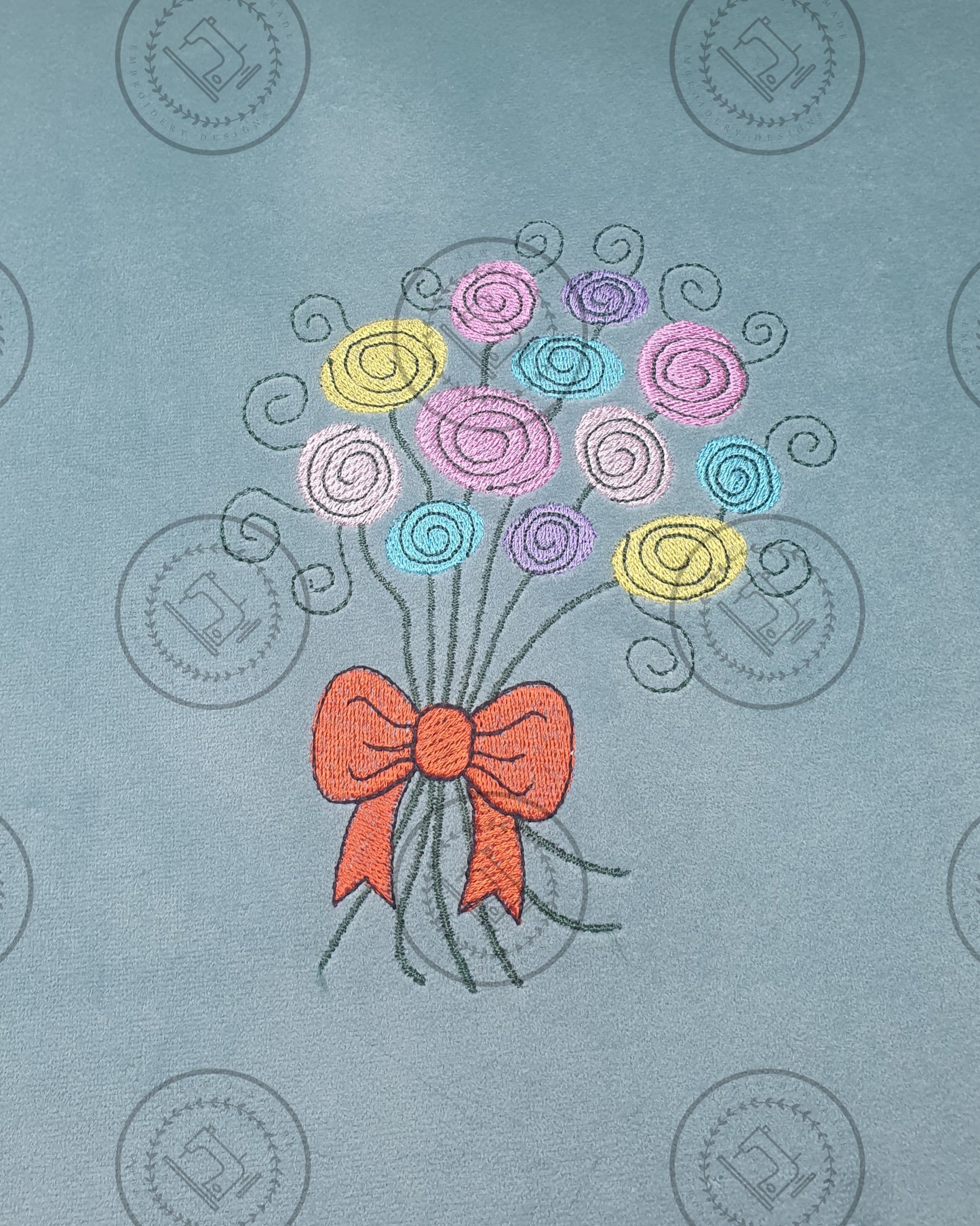 LOLLIPOP FLOWERS Machine Embroidery Design