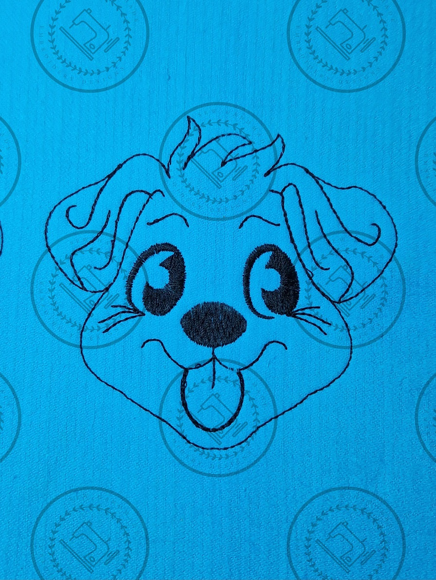 CUTE PUPPY DOG FACE / HEAD Machine Embroidery Design