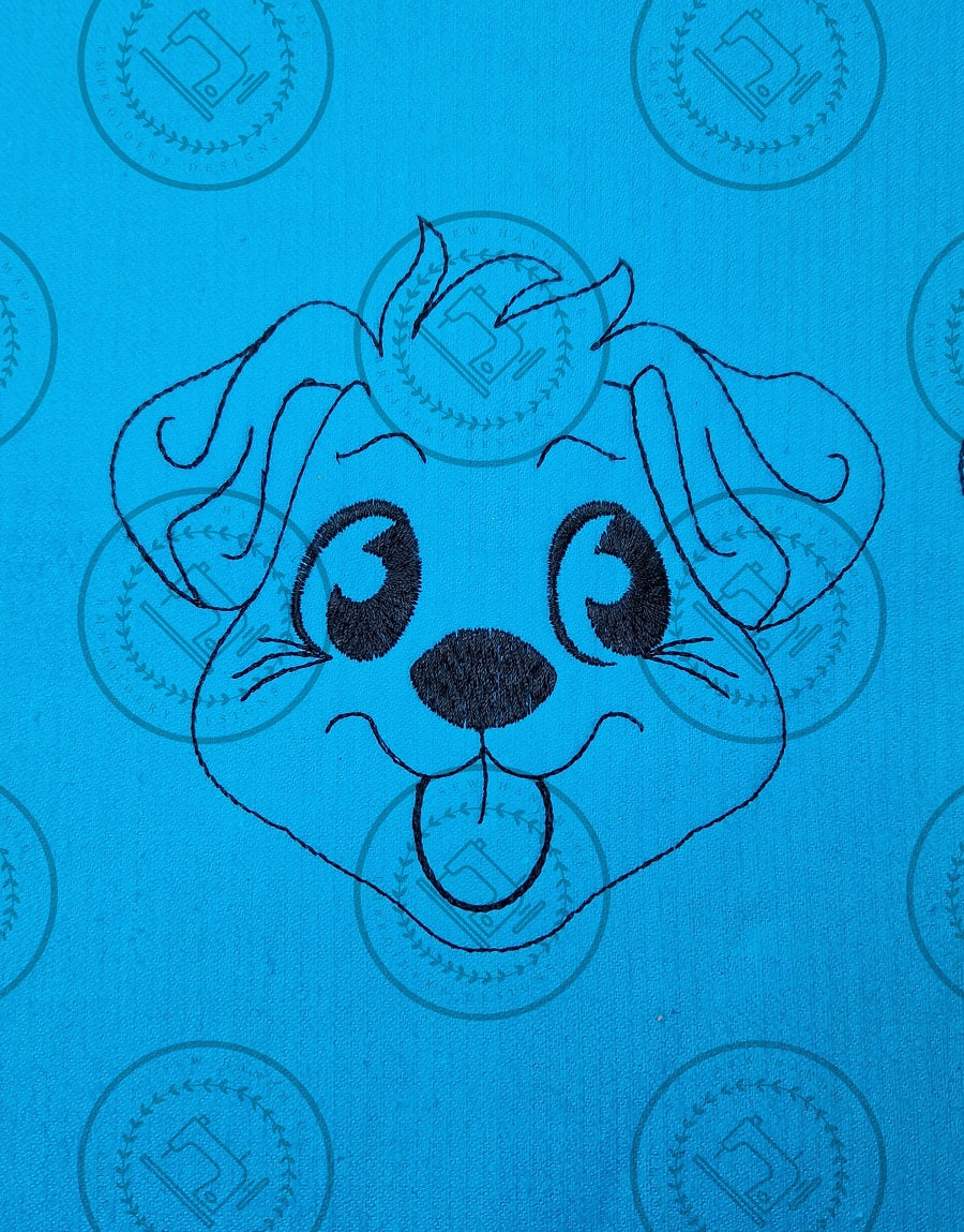 CUTE PUPPY DOG FACE / HEAD Machine Embroidery Design