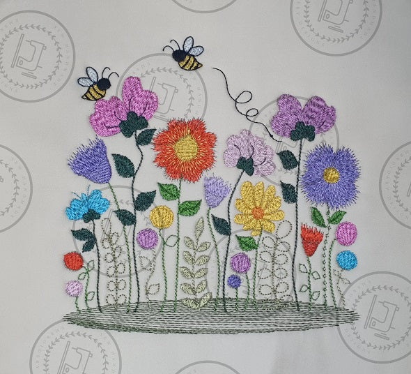 PRETTY FLOWERS FLORAL BLOOMS Machine Embroidery Design