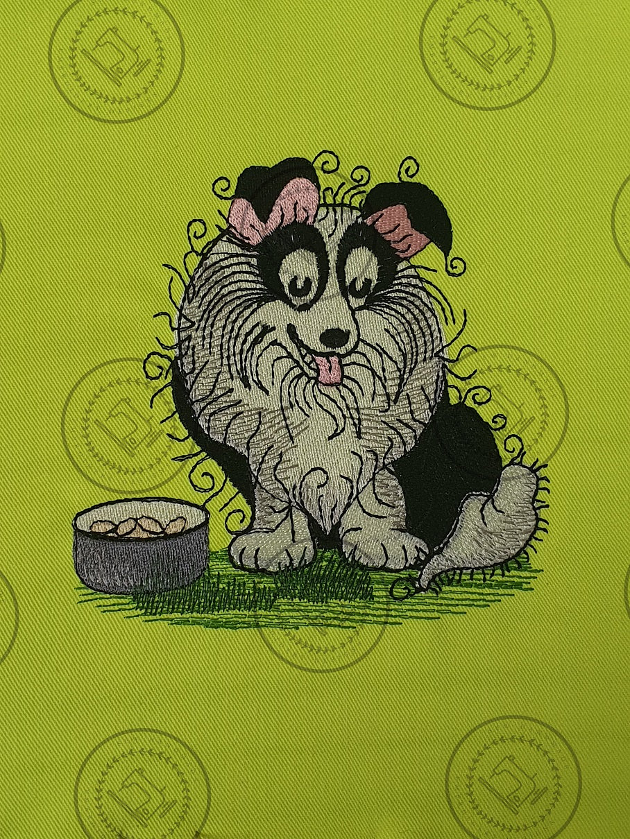 RAGGY COLLIE SHEEPDOG PUPPY DOG Machine Embroidery Design