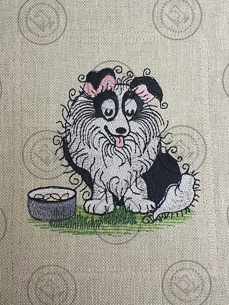 RAGGY COLLIE SHEEPDOG PUPPY DOG Machine Embroidery Design