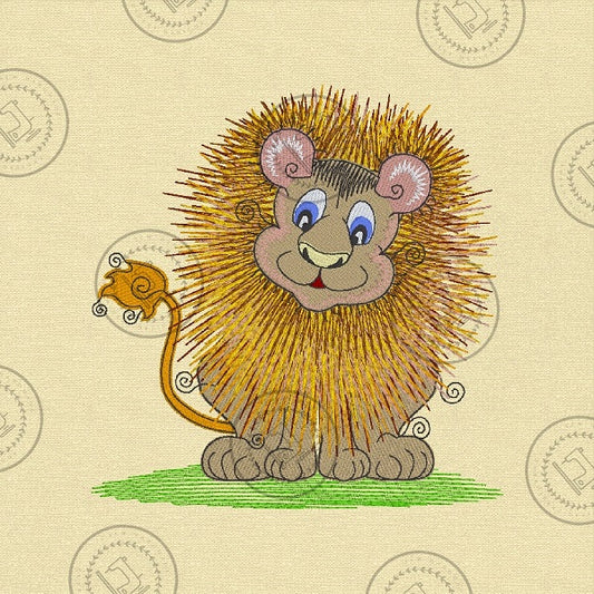 RAGGY LION Embroidery Design - R022L   6 x 6