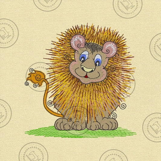 RAGGY LION Embroidery Design - R022M 5 x 5