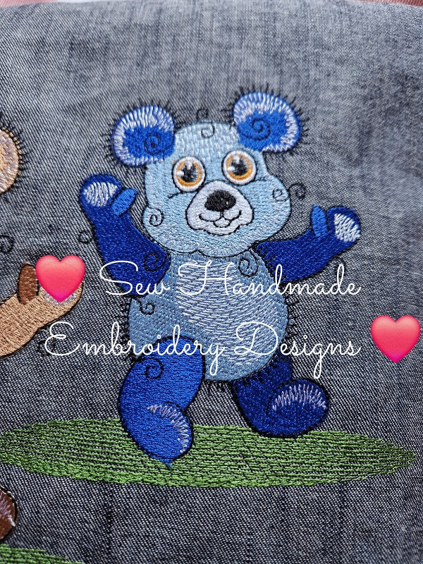 RAGGY TED TEDDY BEAR Machine Embroidery Design