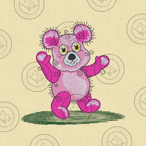 RAGGY TED TEDDY BEAR Machine Embroidery Design