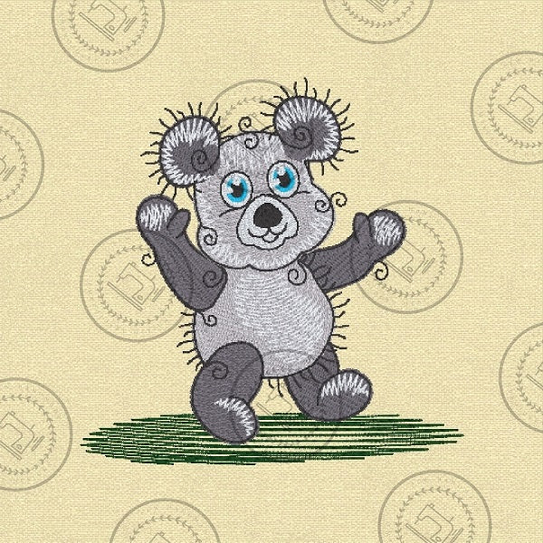 RAGGY TED TEDDY BEAR Machine Embroidery Design