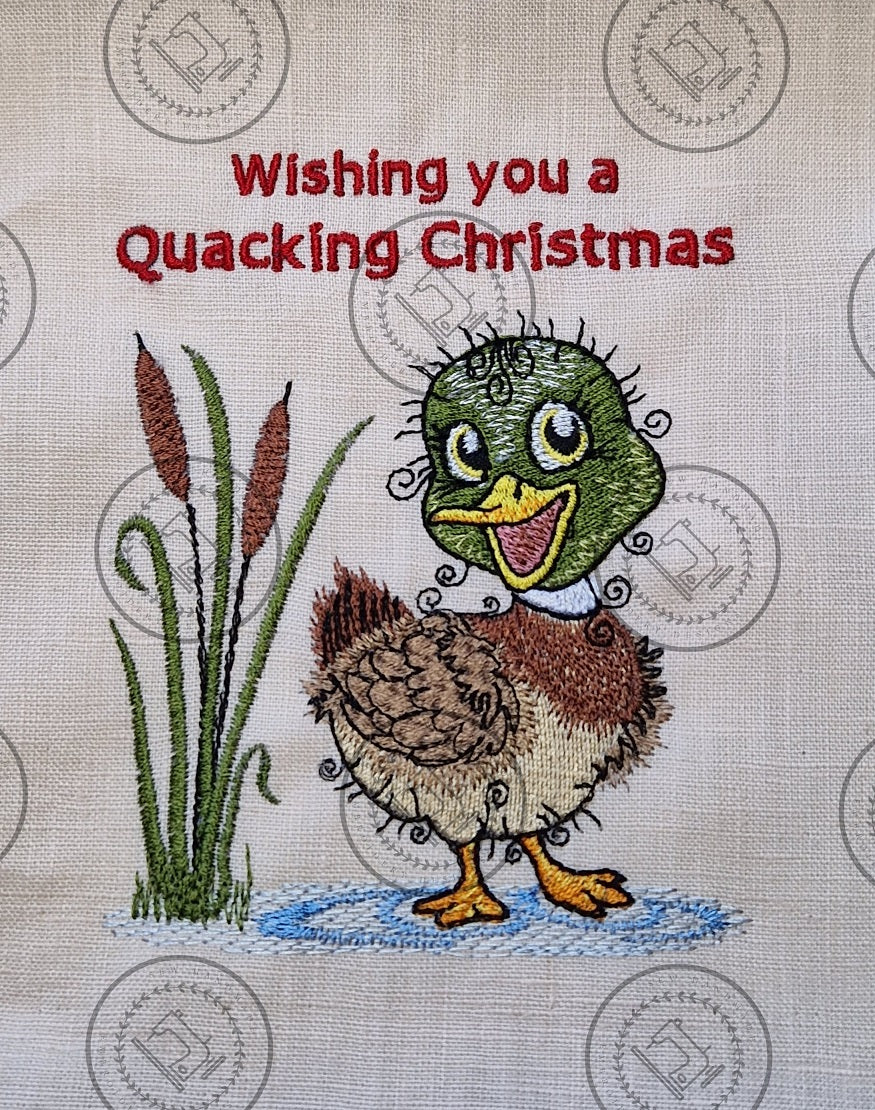 RAGGY MALLARD DUCK IN REEDS Machine Embroidery Design