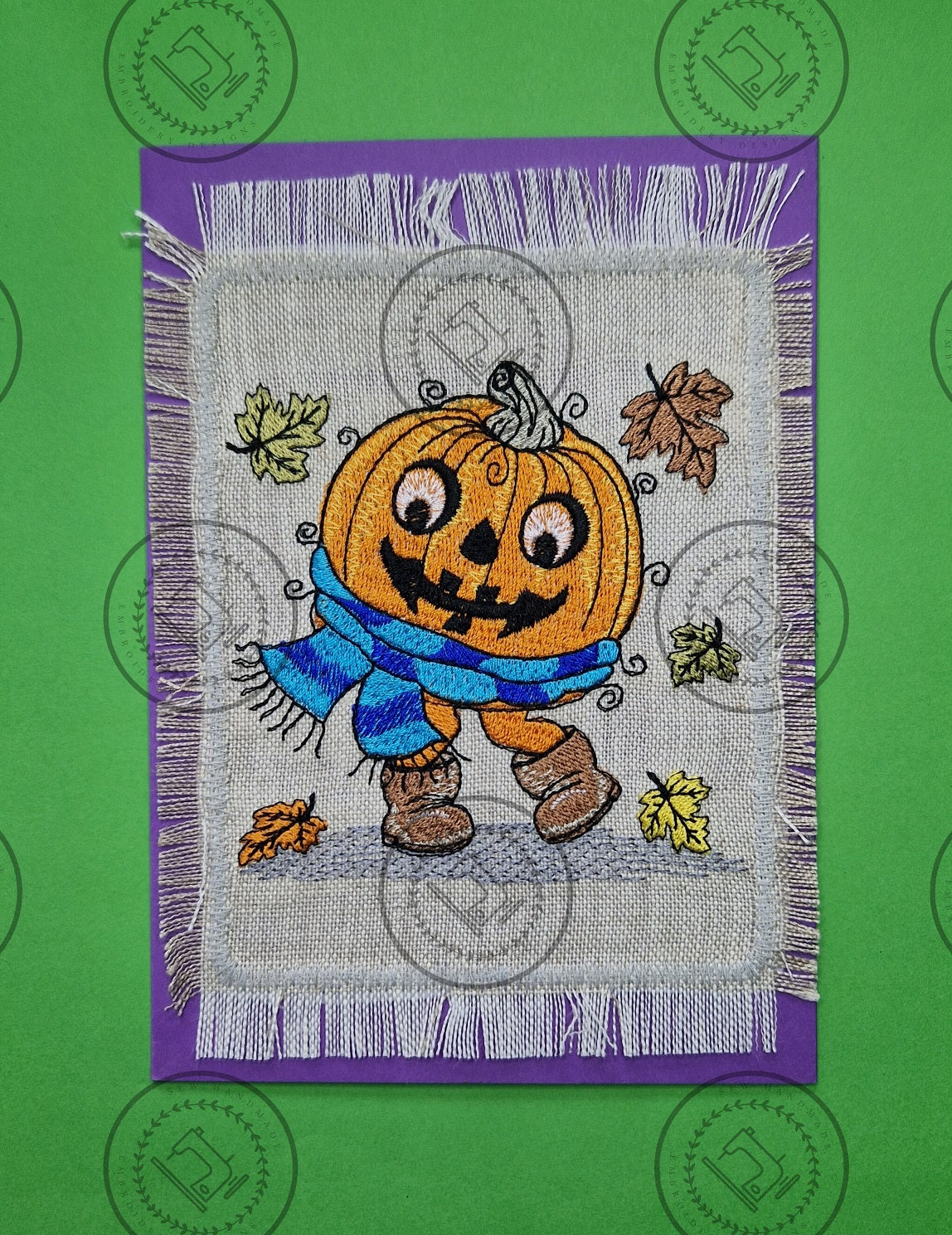 RAGGY HARVEST HALLOWEEN PUMPKIN Machine Embroidery Design