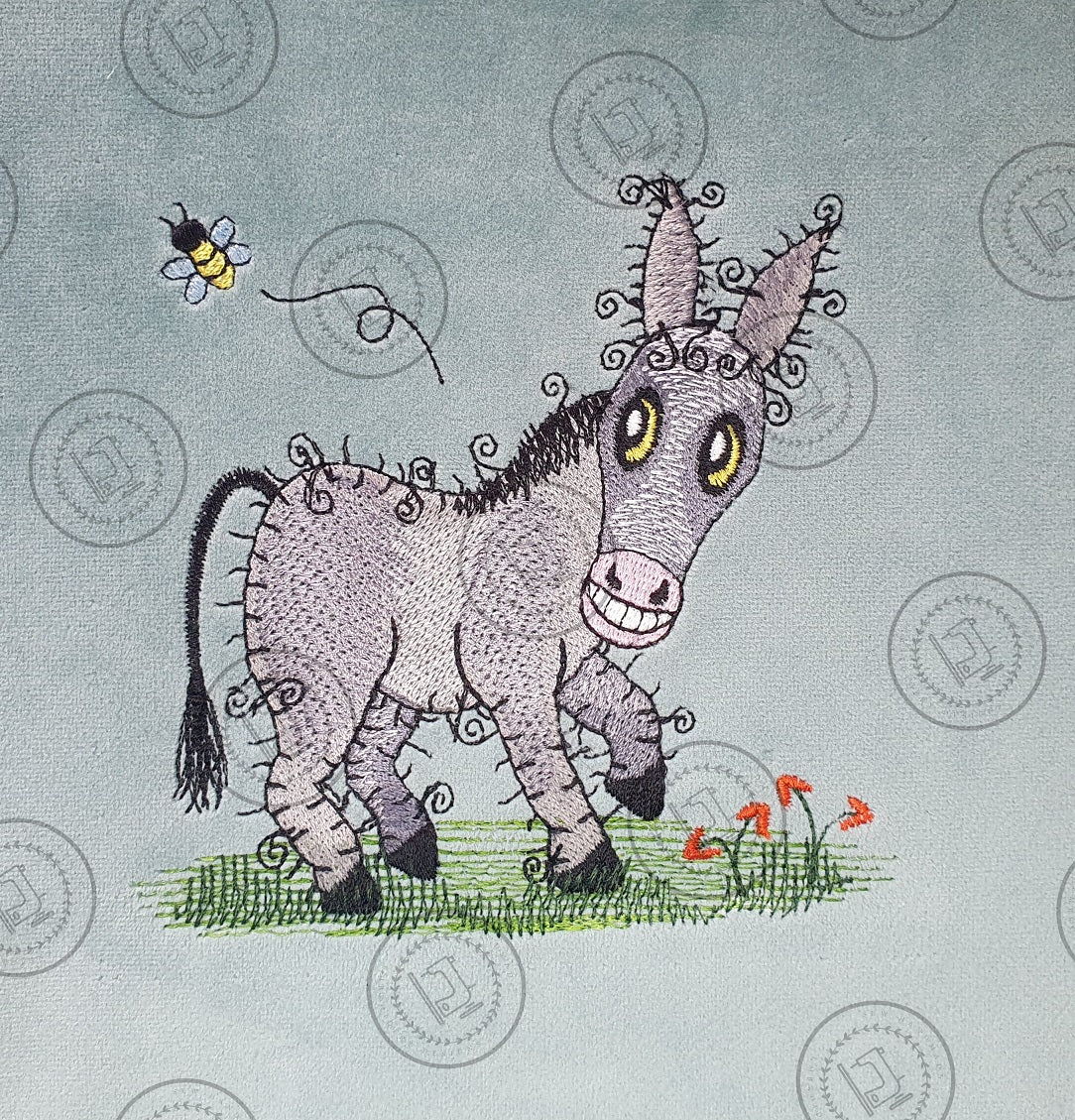 RAGGY DONKEY Embroidery Design - RS012   5 x 6