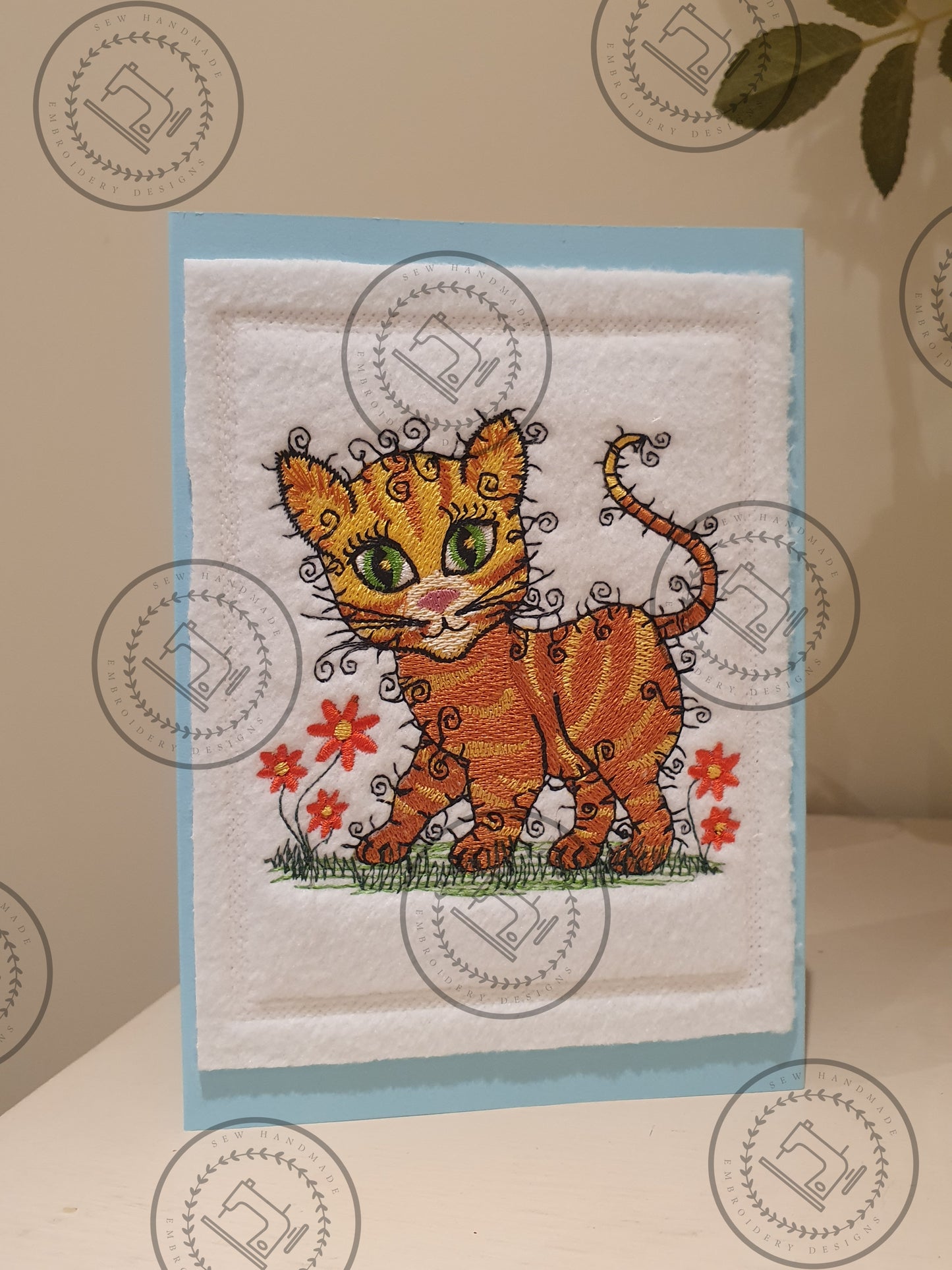 RAGGY TABBY KITTEN CAT Machine Embroidery Design