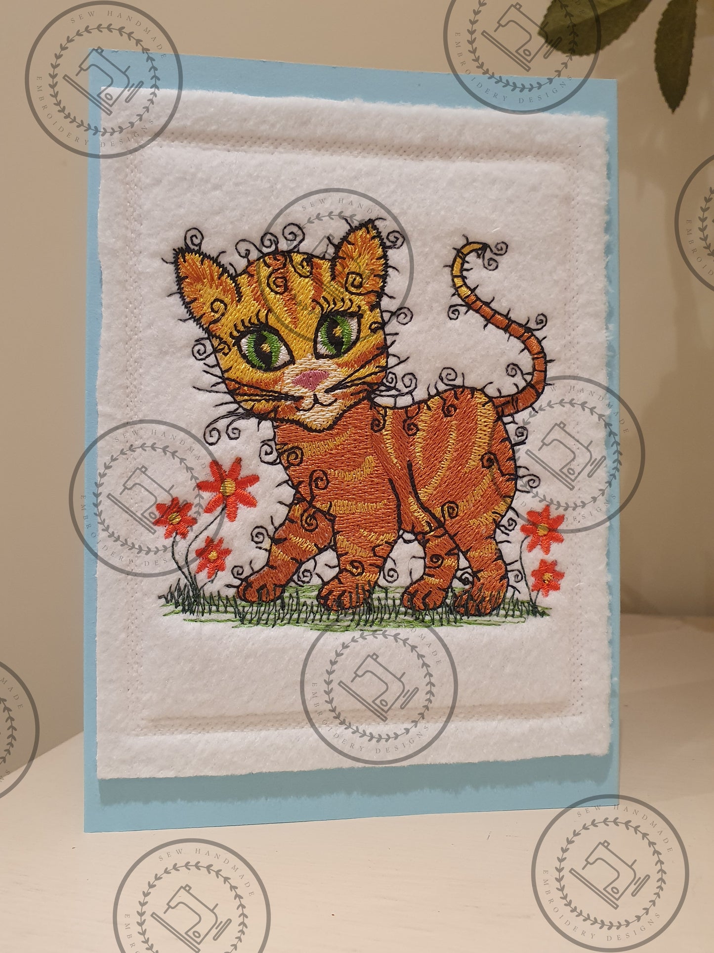 RAGGY TABBY KITTEN CAT Machine Embroidery Design