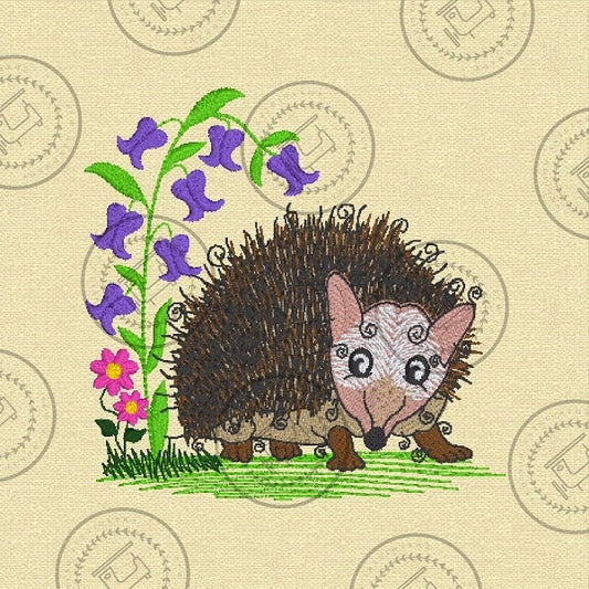 RAGGY HEDGEHOG Embroidery Design - RSS018  4 x 4