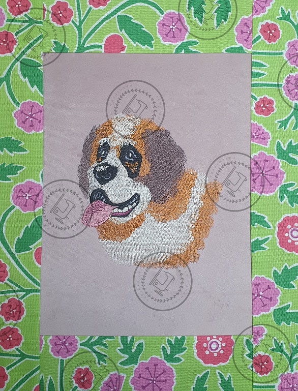 SAINT BERNARD PUPPY DOG Machine Embroidery Design