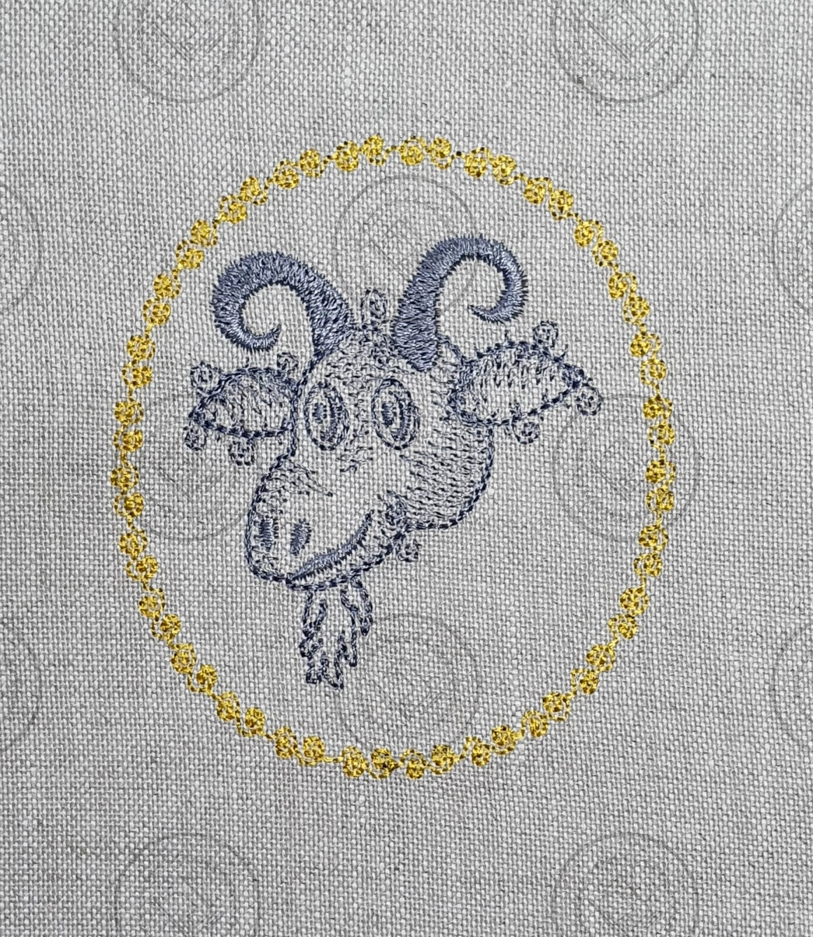 SKETCH CAMEO GOAT Embroidery Design - SC05   3.5 x 4