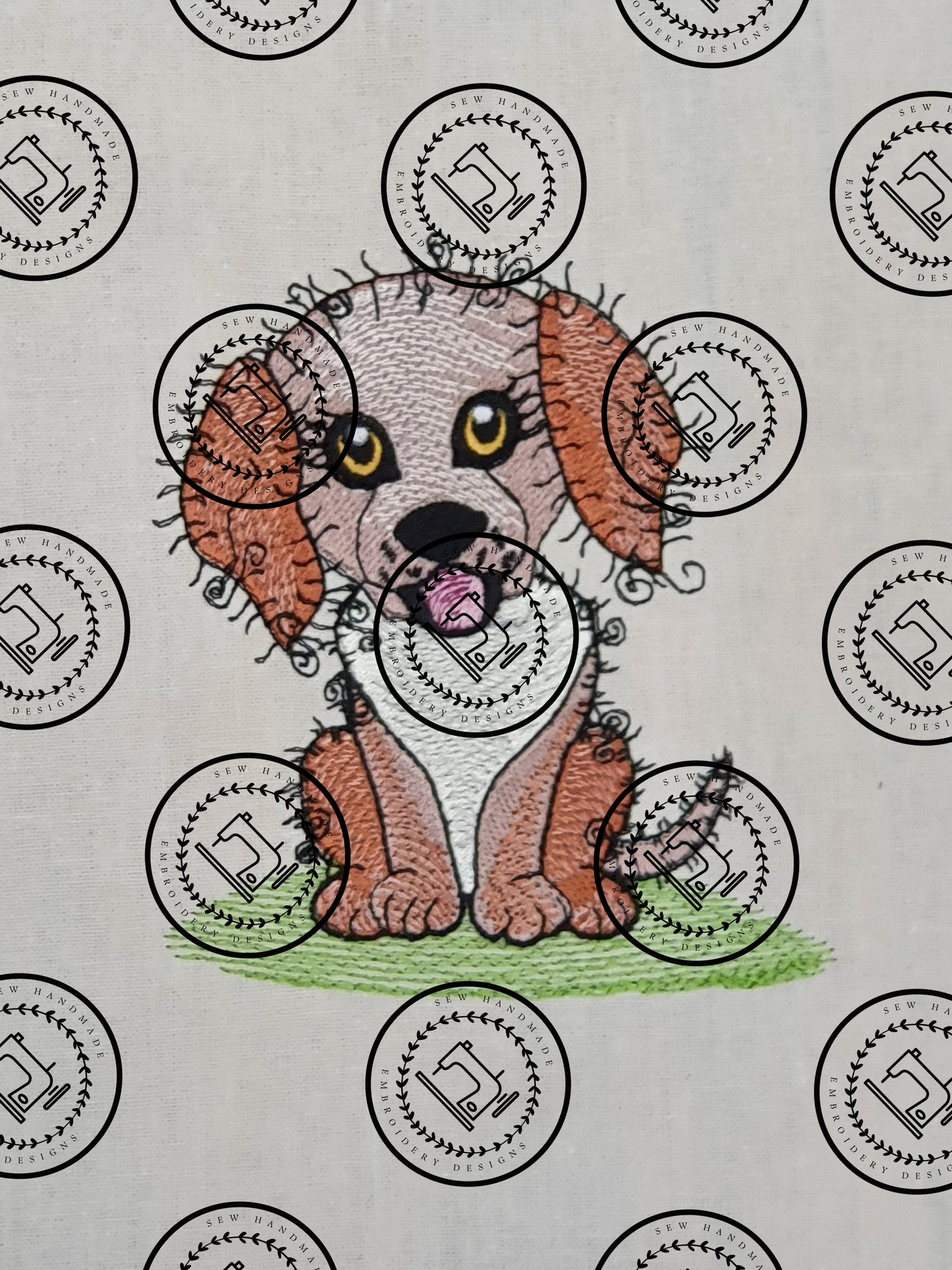 RAGGY PUPPY DOG Embroidery Design - R002   5 x 6