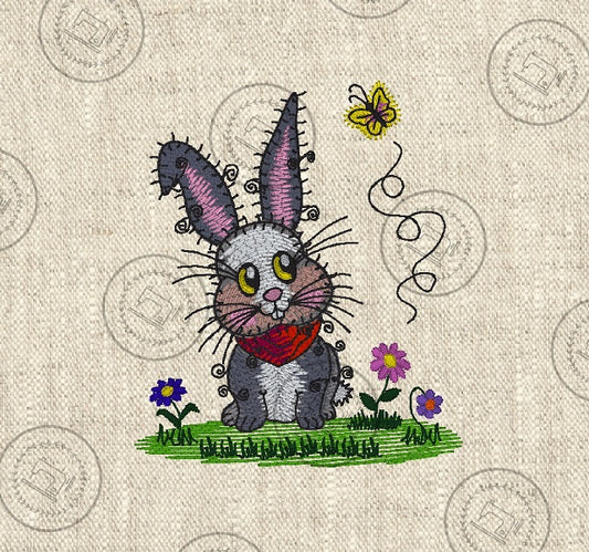 RAGGY BUNNY RABBIT Embroidery Design - RS003  5 x 6