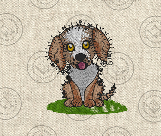 RAGGY PUPPY DOG Embroidery Design - R002   5 x 6