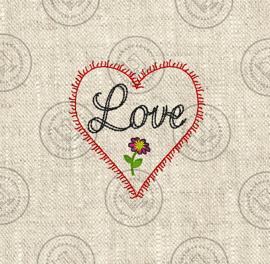 VALENTINE LOVE HEART Embroidery Design - VLH23   4 x 4